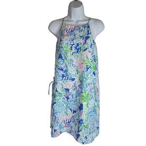 Lilly Pulitzer Pearl Romper Coastal Blue Lion Around‎ Print Size 6